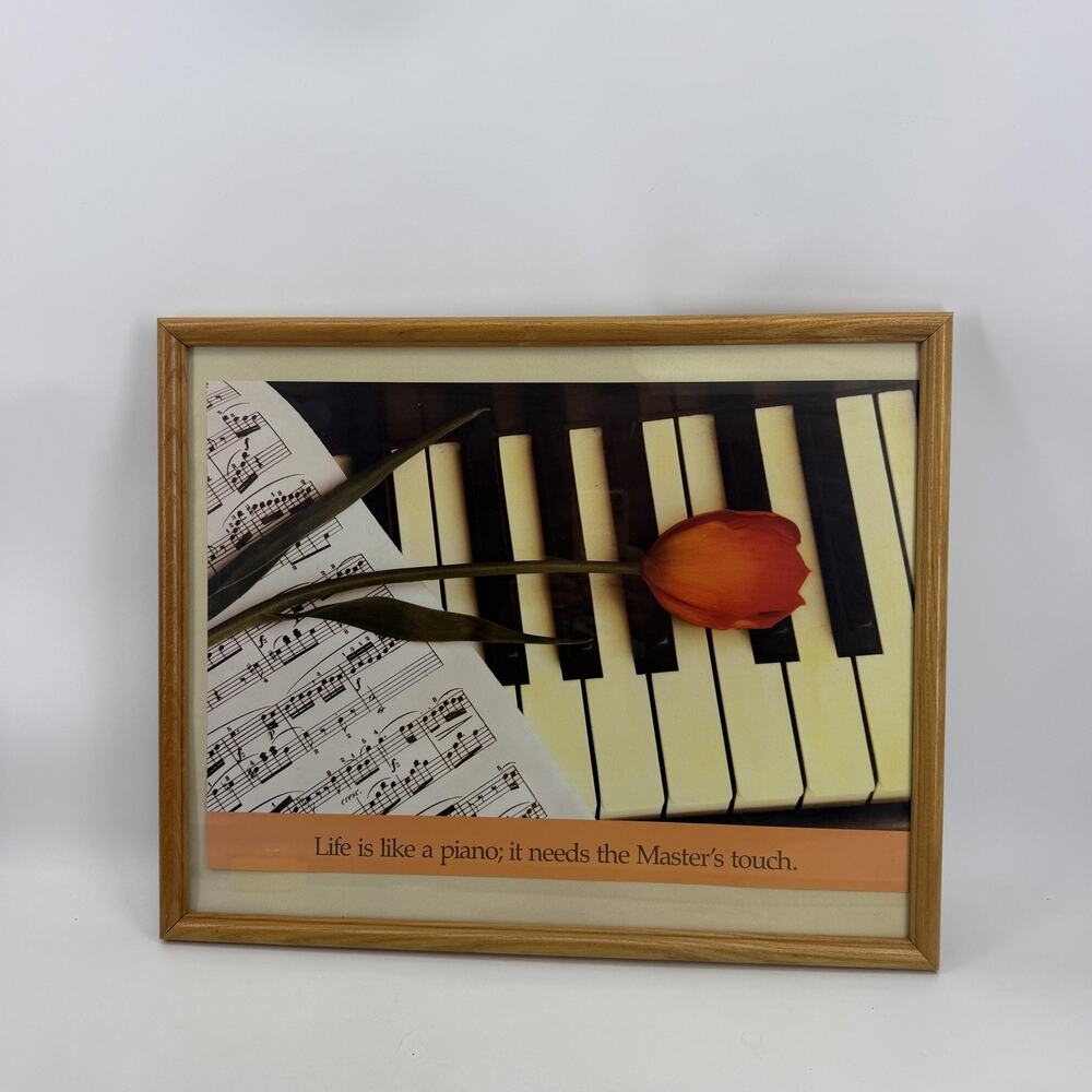Life Is Like A Piano Framed Print Large 17x21 Christian Music Decor Multicolor